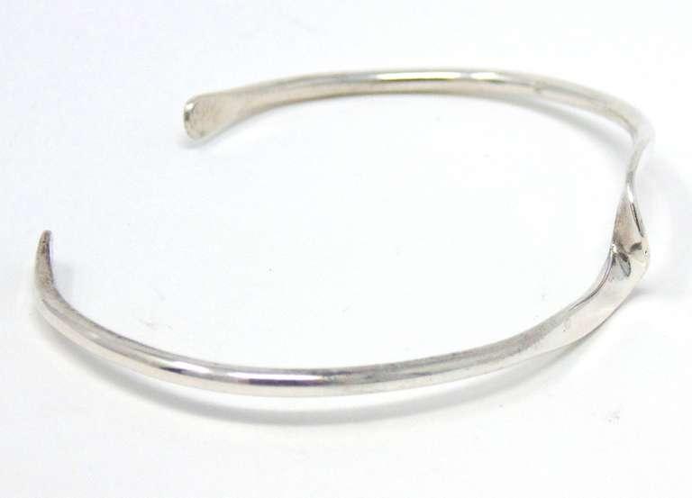 Sterling Silver Thin Swirl Cuff Bracelet
