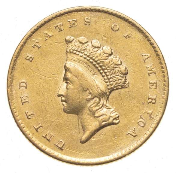 1855 $1.00 Indian Princess Head Gold Dollar