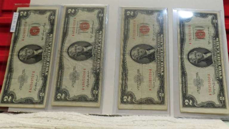 4 Note Set, 1953, -A, -B, -C $2.00 US Notes