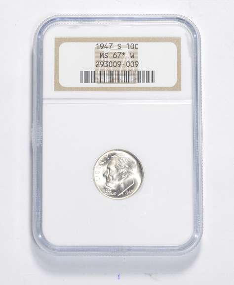 MS67* 1947-S Roosevelt Dime - W - Graded NGC