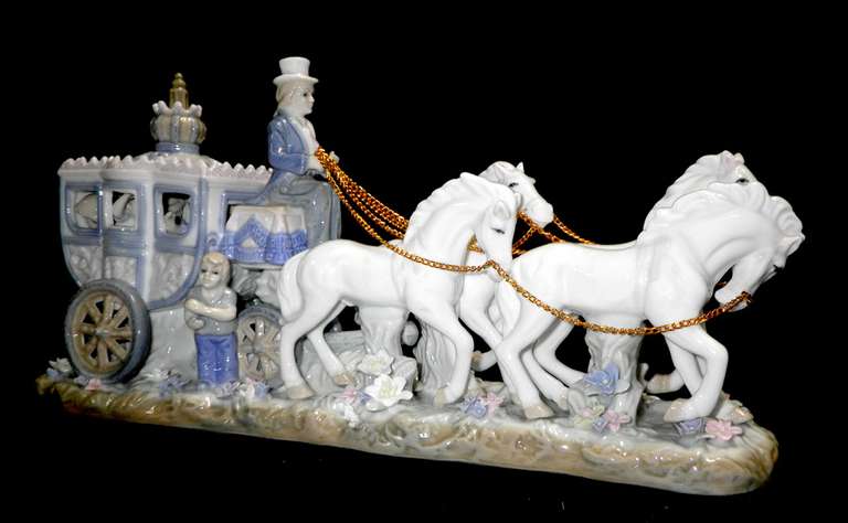 16inc Porcelain Carriage Off to The Ball