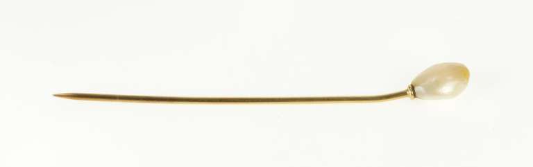 14K Yellow Gold Victorian Pearl Inset Boutonniere Wedding Stick Pin
