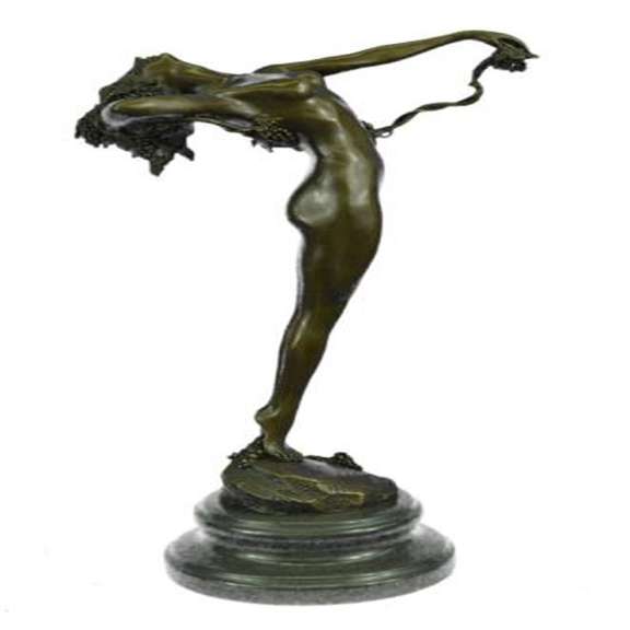 Nude Beauty Stretching Bronze Sculpture
