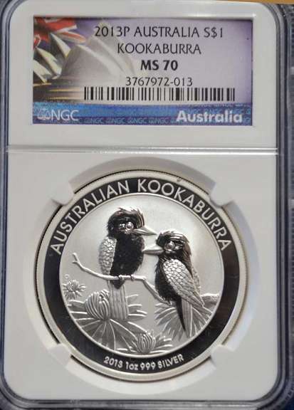 2013 P Austrila S$1 Kookaburra NGC MS70