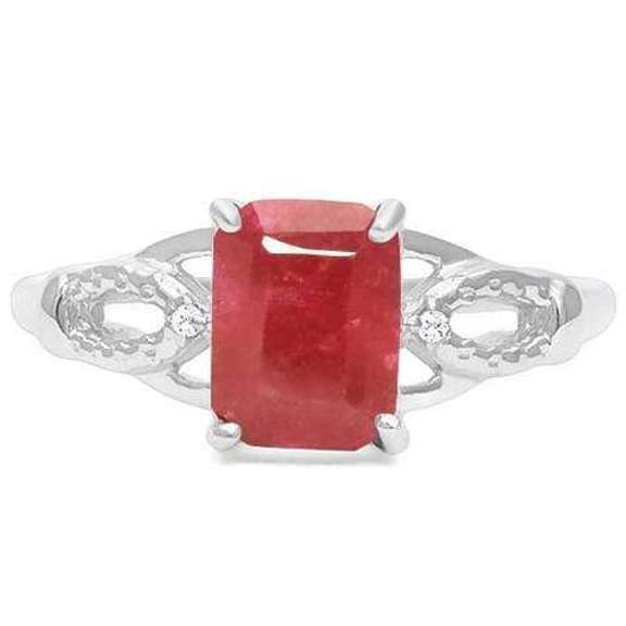 Enhanced Genuine Ruby Sterling Ring
