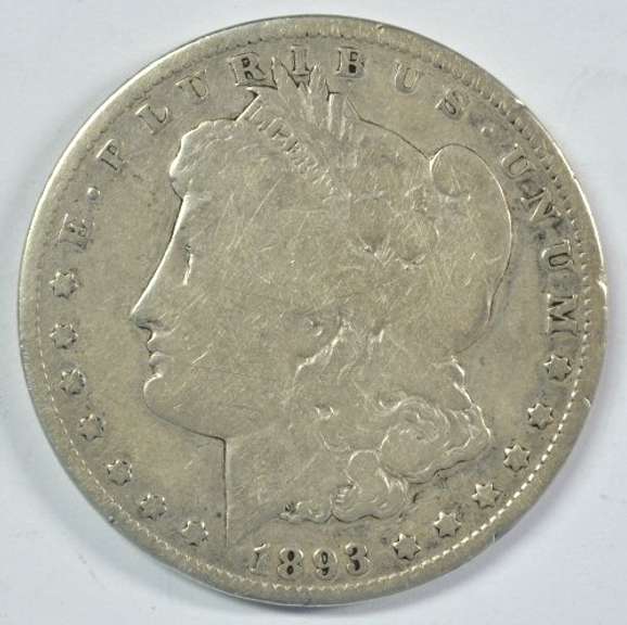 Rare 1893-O Morgan Silver Dollar. Key date