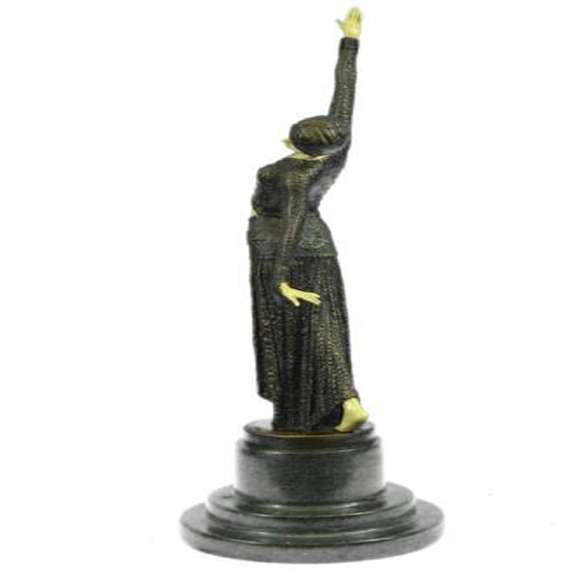 Belly Dancer Bronze Sculpture on Marble Base Statue