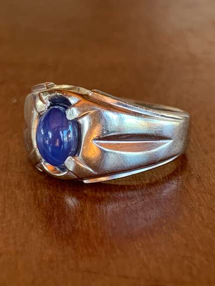 Star Sapphire & Solid Gold Unisex Ring