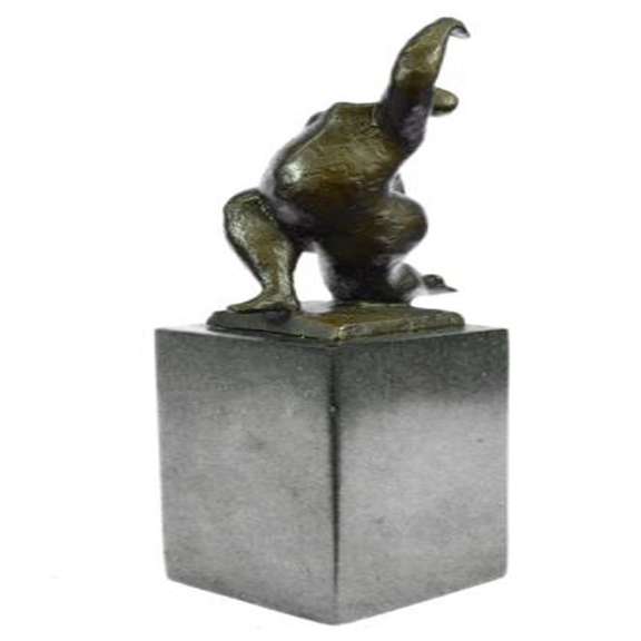 Woman Bronze Sculpture on Marble Base