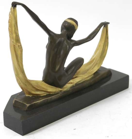 Graceful Nude Dancer Bronze Figurine