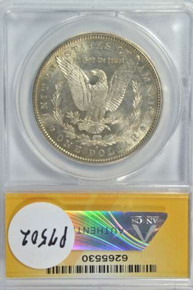 Flashy BU 1881-S Morgan Silver Dollar. ANACS MS62