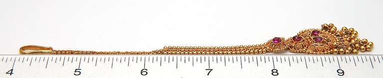 Decadent 22KT and Pink Sapphire Maang Tikka