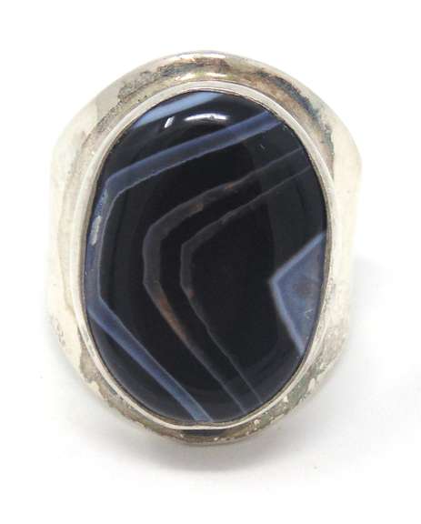 Sterling Silver Agate Ring