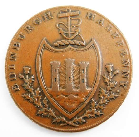 Rare 1790 Edinburgh 1/2 Penny Token