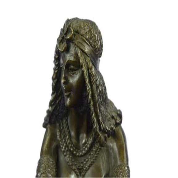 Sitting Egyptian Nude Princess Bronze Sculpture