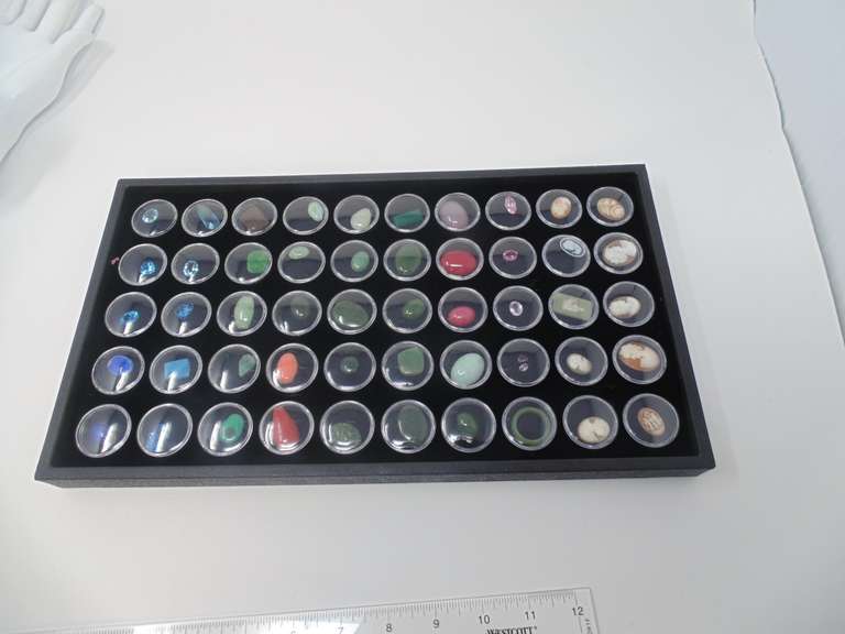 Tray of 50 Colored Stones