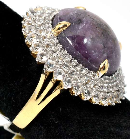 Fantastic Massive 28.45CTS Star Ruby & Sapphire Vermeil Ring