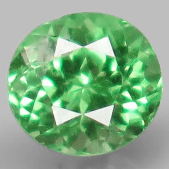 Vivid chrome green .38ct Tsavorite solitaire