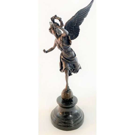 Winged Victory Athena Nike Paris Louvre Bronze Marble Statue Sculpture