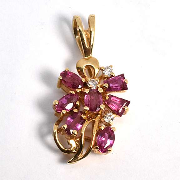 Pretty Ruby Cluster Pendant
