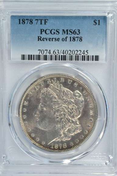 Choice BU 1878 (Rev of 1878) Morgan Dollar. PCGS MS63