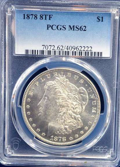 1878 8TF Morgan Dollar PCGS MS62