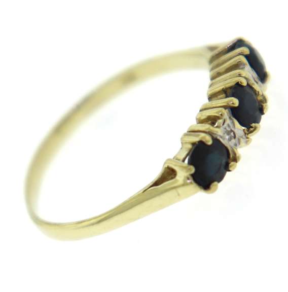 Popular Blue Sapphire & Diamond Accent Ring