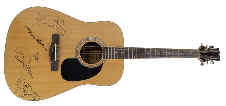 Country Legends Autographed Acoustic Guitar Reba Urban Adkins plus