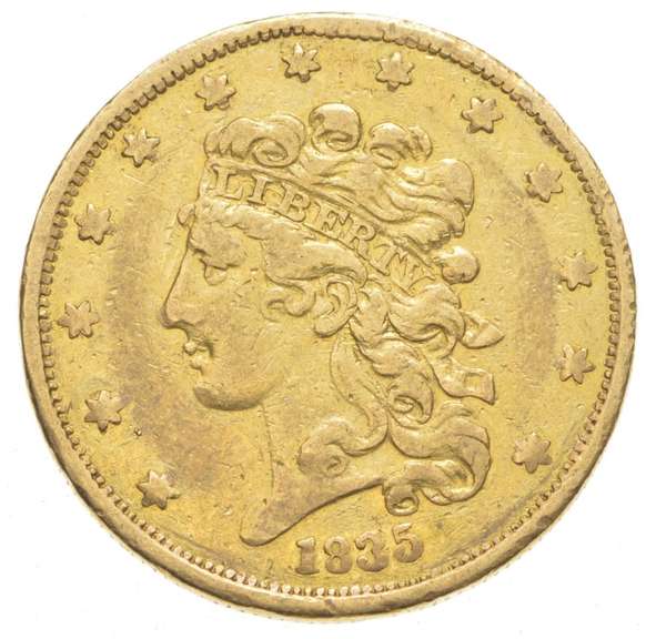 1835 $5.00 Classic Head Gold Half Eagle
