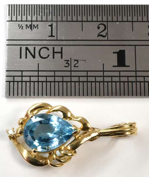 Pear Shaped Blue Topaz Pendant