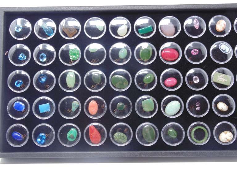 Tray of 50 Colored Stones
