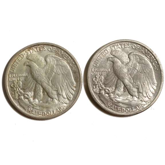 1937 &1947 Unc Walking Liberty Halves