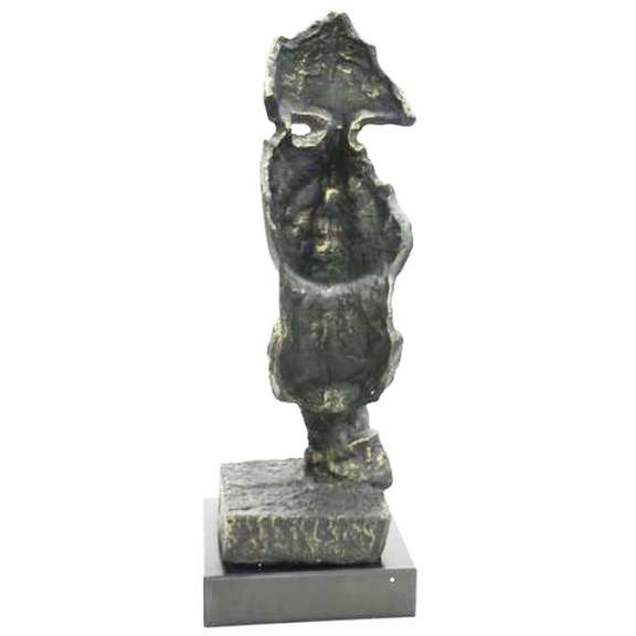 Silence Bronze Sculpture on Marble Base Figurine