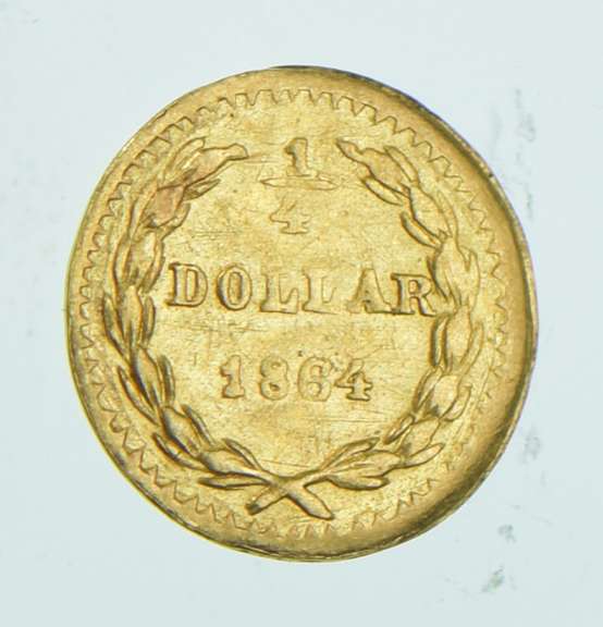 1864 Liberty Head California Gold 1/4 Dollar - BG-866