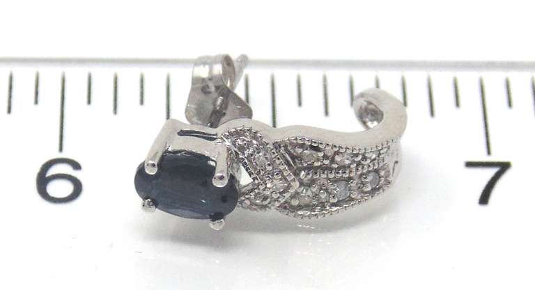 Beautiful Sapphire and Diamond Milgrain Earrings