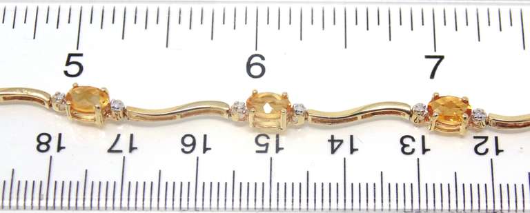 Handsome Citrine and Diamond Accent Station Bracelet