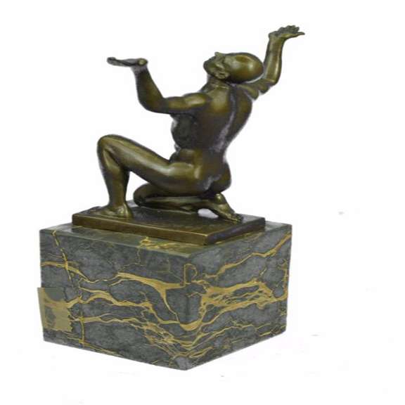 Nude Naked Male Athlete Bronze Sculpture