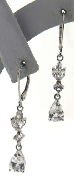 Sterling Silver Teardrop CZ Earrings