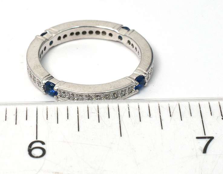 Sterling Silver Blue and White CZ Eternity Ring