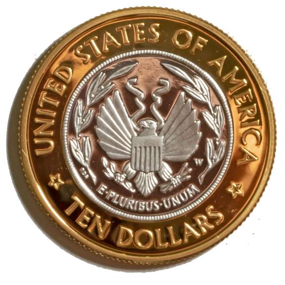 2000 Proof Bimetal Platinum &Gold LOC $10 Box & a Paper