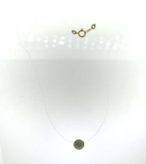 Green Jade on Clear Cord Necklace