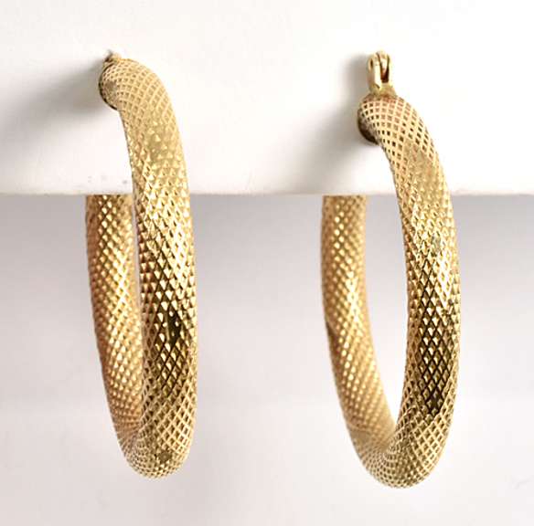 Nicely Textured Half Dollar Size Hoops