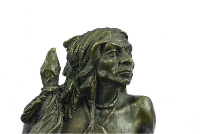 Native American Warrior Bronze Sculpture