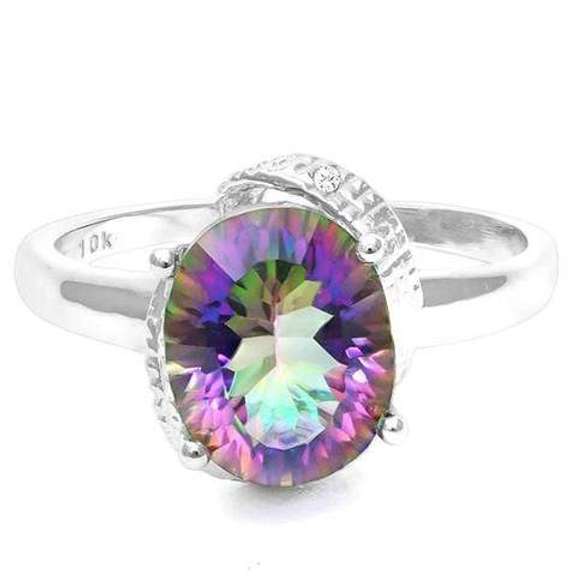 Silver Cre stic gemstonene Ctmystic Diamond Ring