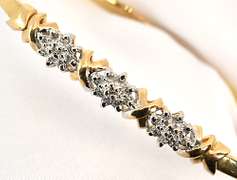 Unusual Diamond Cluster Flex Bangle