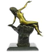 Two Tone Statue Sexy Lady Bronze Sculpture