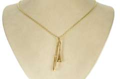 14K Yellow Gold Articulated Trombone Musical Instrument Charm/Pendant