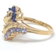 Fabulous Sapphire and Blue Topaz Bypass Ring