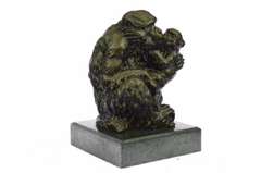 Gorilla with Baby Monkey Animal Bronze Statue
