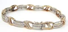 Wonderful 2 Tone Baguette Link Bracelet